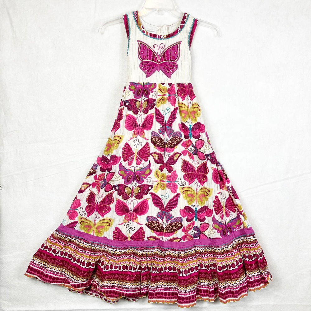 Monsoon Girls Dress Multicolor Cotton Sleeveless Size 10 Years